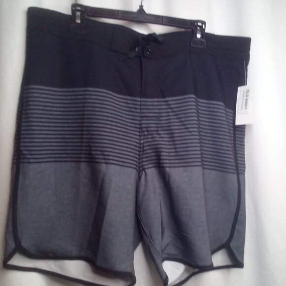 Old Navy Swim Trunks Shorts 40 Men UPF 40 Pocket Black Gray - Picture 1 of 15